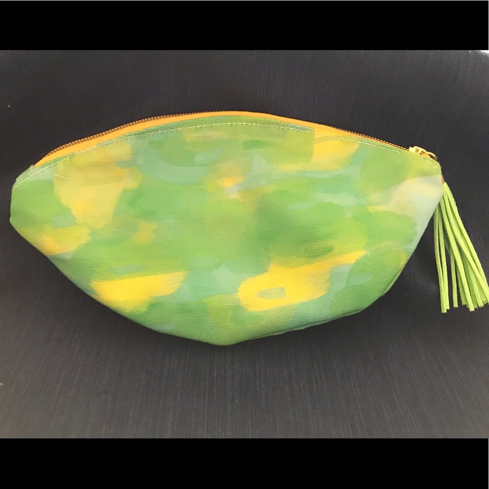 Green/Yellow Make-Up Pouch - NWOT